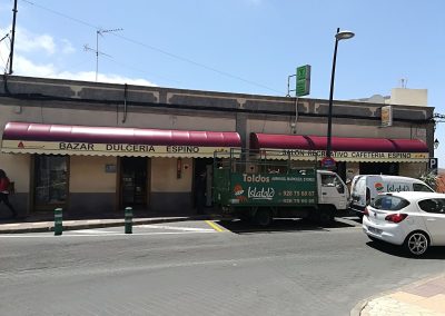 Capota fija instalada en Dulcería Espino