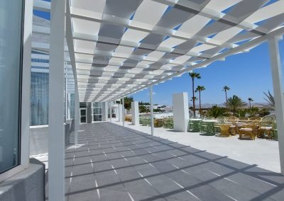 Instalación pérgola lonas tensadas