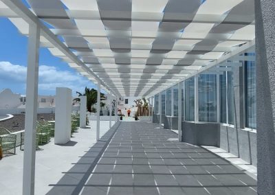Instalación pérgola lonas tensadas